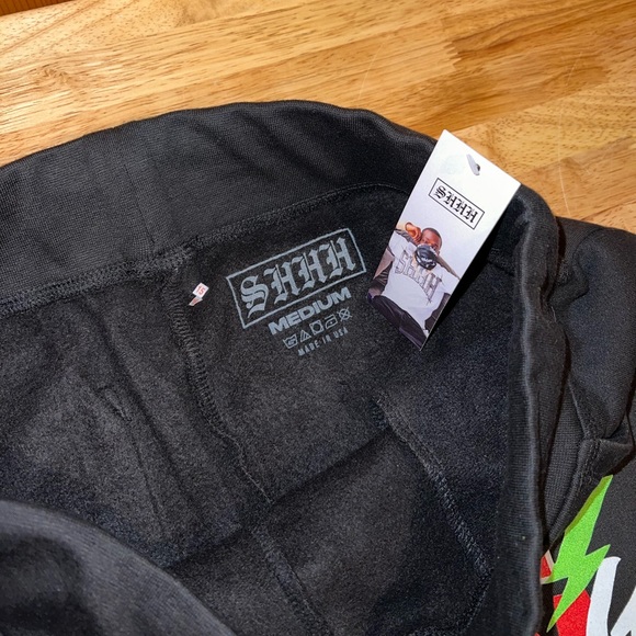 NEW Bobby Shmurda “Shhh Stop Snitching” *USA* Rap Black Sweatpants Joggers M NWT - Picture 6 of 9